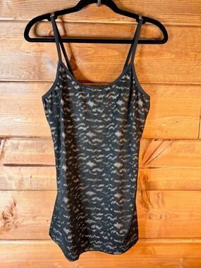 Lined Black Lace Women's Mesh-Style Camisole with Adjustable Straps Size Small